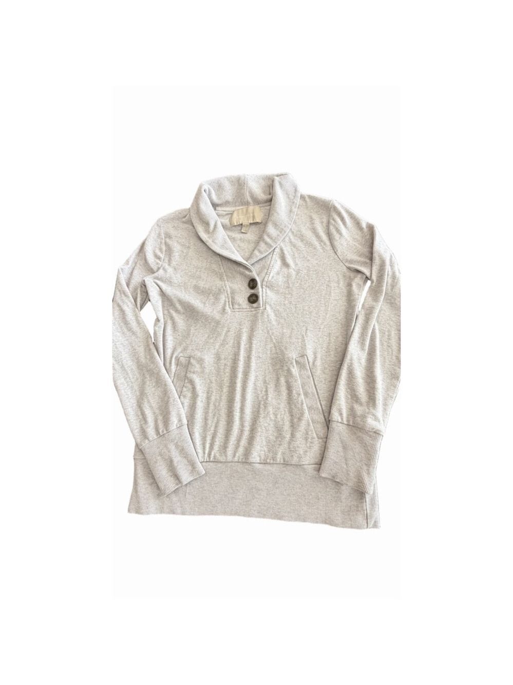 Banana Republic Shawl Collar Ribbed Pullover Sweater - Light Beige size S